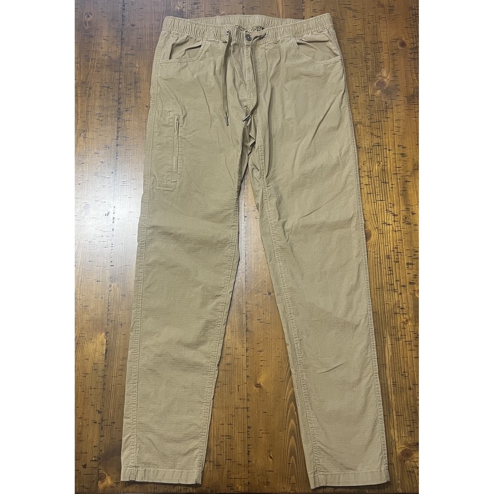 BYLT Weekender Pant Men's XL Tan Khaki Stretch Ripstop Premium Basics Drawstring